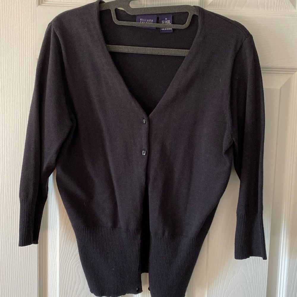 3 different shades of black cardigan sweaters